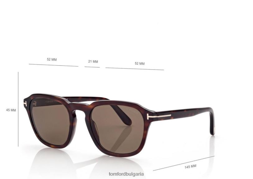 мъже очила слънчеви очила avery тъмна Хавана TOM FORD B880D1908
