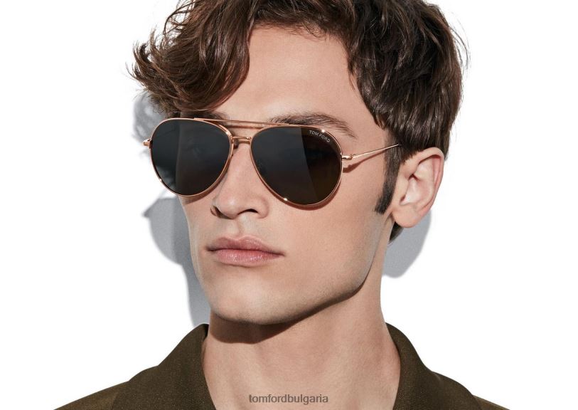 мъже очила слънчеви очила dashel блестящо розово злато/дим TOM FORD B880D1785