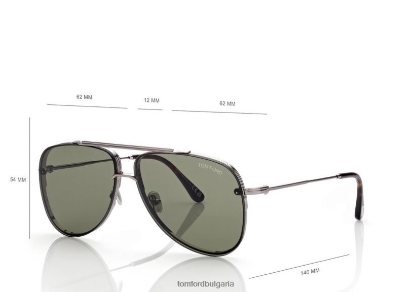 мъже очила слънчеви очила leon рутений/зелено TOM FORD B880D1796
