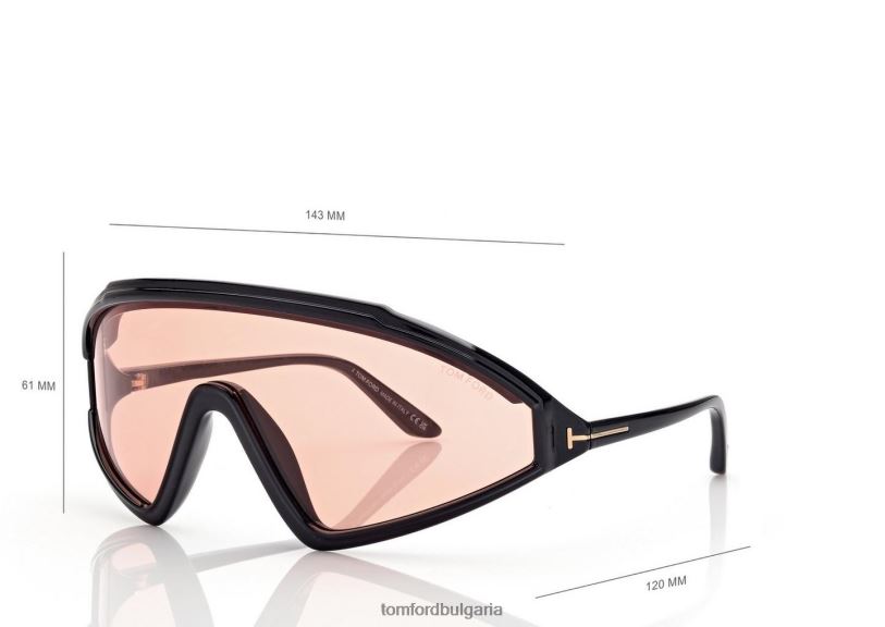 мъже очила слънчеви очила lorna лъскаво черно/кафяво TOM FORD B880D1867