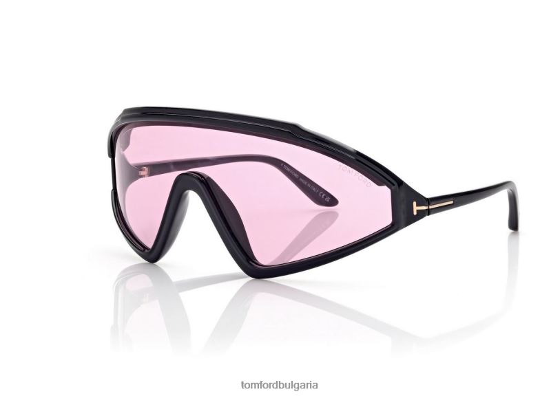 мъже очила слънчеви очила lorna блестящо черно + виолетово TOM FORD B880D1868