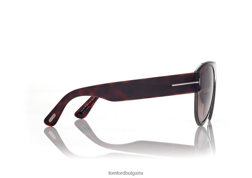 мъже очила слънчеви очила lyle-02 блестящо тъмно кафяво/градиент бордо TOM FORD B880D1883