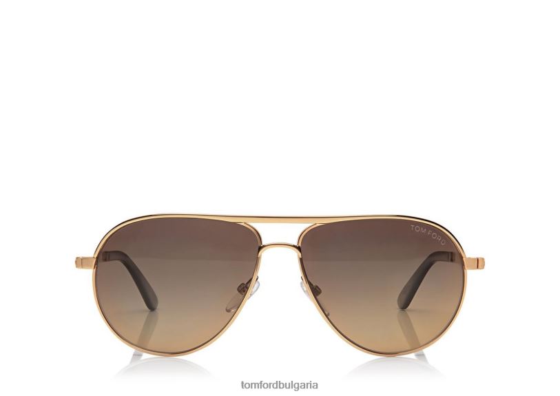 мъже очила поляризирани слънчеви очила marko розово злато TOM FORD B880D1841