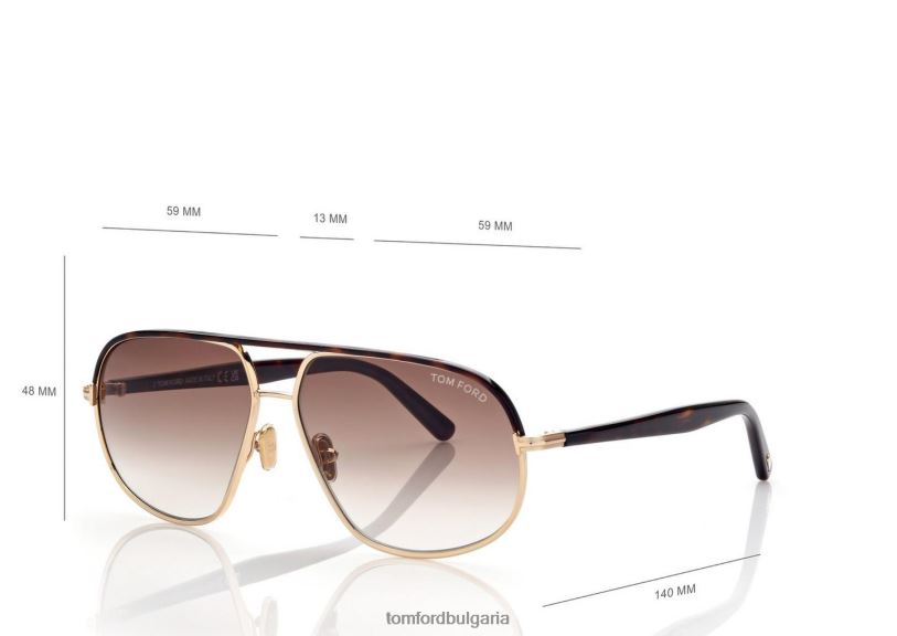 мъже очила слънчеви очила maxwell злато TOM FORD B880D1864