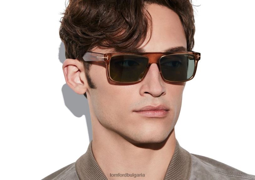 мъже очила слънчеви очила philippe лъскаво светлокафяво/зелено TOM FORD B880D1825
