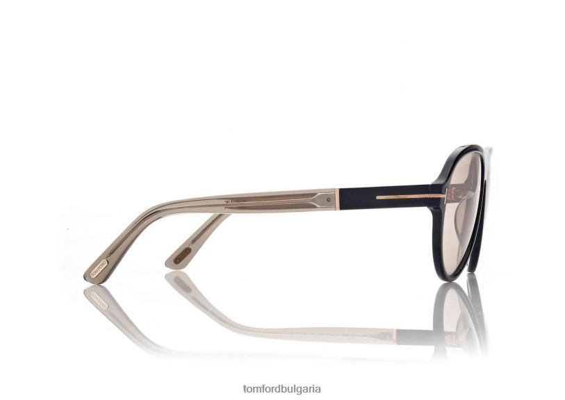 мъже очила слънчеви очила quincy лъскаво черно/кафяво TOM FORD B880D1810