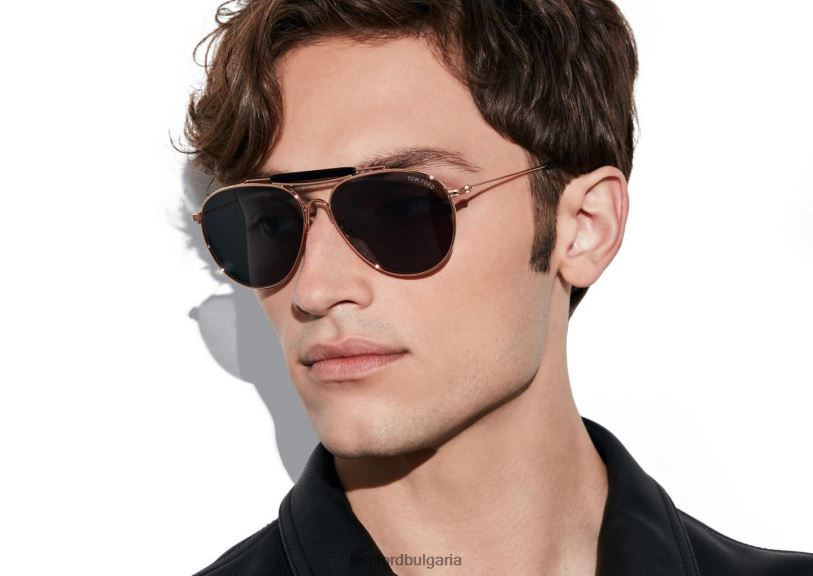 мъже очила слънчеви очила raphael блестящо розово злато/дим TOM FORD B880D1916